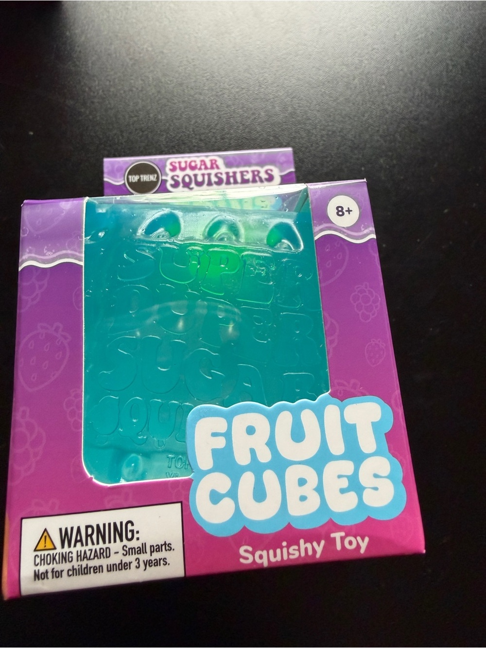 Squishy Top Trenz Super Duper Sugar Squisher Berry Seed Fruit Cube Blue Toy New